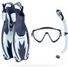 CRESSI Tinetto Rocks Dry Set Bambini - Maschera Subacquea in Vetro Temperato, Pinne Regolabili e Snorkel Secco, Accessori Professionali per Mare e Piscina