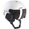 BLACK CREVICE Casco da sci Sölden I Casco da sci con visiera stile pilota in diversi colori I Casco da sci Uomo & Donna I Casco da snowboard unisex I (M, bianco carbone opaco/nero)