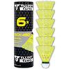 Talbot-Torro Volani da Badminton Tech 450, Lattina 6 Pezzi, in Nilon Premium