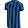 Nike Striped Division IV Jersey Maglia a Maniche Corte da Bambino, Unisex - Bambini, CW3819-463, Blu Royal, Nero e Bianco., 8-10 Anni