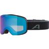 ALPINA Slope Q-Lite - Maschera da sci alla moda per uomo e donna, Anti-Fog, circolazione dell'aria efficace, lente specchiata, black matt