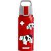 SIGG - Borraccia in alluminio per bambini - WMB One Swiss Cows - Adatto per bevande gassate - A prova di perdite - Leggerissima - Senza BPA - Certificazione Climatepartner - Sport & Scuola - Rosso