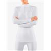 FALKE Maximum Warm High Zip Neck W L/s Sh filo funzionale asciugatura rapida 1 pezzo, Maglia Donna, Bianco White 2860-O, XS