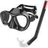 Seac Set Capri SLT, Maschera e tubo da snorkeling per adulti, ragazzi e bambini, nero, standard
