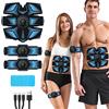 GROSBEAK Elettrostimolatore per Addominali, Elettrostimolatore Muscolare， Cintura Addominale Elettrostimolatore, USB Ricaricabile EMS Trainer per Uomini Donne Addome/ Braccia/ Gambe, 8 modalità e 19 intensità