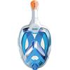Seac Magica, Maschera Snorkeling Full Face Integrale Anti Appannamento con Morbido Facciale in 4 Taglie, Valvola di Spurgo e Snorkel Dry Top, bianco/blu, S/M