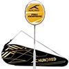 HUNDRED Powertek 1000 PRO Graphite Strung Badminton Racket with Full Racket Cover (Dark Grey/White) | For Intermediate Players | 95 grams | Maximum String Tension - 26lbs