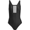 adidas Donna 3 Stripes V-Back Swimsuit, Black/White, 34