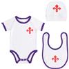 Only4fan srl ACF Fiorentina Set completo neonato, Prodotto Ufficiale, bianco, 6-9 mesi