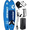 CRESSI dal 1946 - Ultra Isup Kayak Set - Tavola Sup Gonfiabile Adulti con Sedile di Grande Stabilità e Resistenza Completa di Accessori Pagaia Pinna Pompa Laccio - Blu_320x81x15 cm Max 130 kg