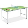 Relaxdays Tavolo da Ping Pong Pieghevole, con Rete, 2 Racchette, 3 Palline, HxLxP: 70 x 70 x 150 cm, Verde
