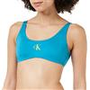 Calvin Klein Top Bikini a Bralette Donna Imbottito, Blu (Clear Turquoise), S