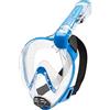 Cressi Duke, Maschera Integrale Grande Visione Snorkeling con Tubo Dry Unisex Adulto, Blu (Clear/Blue), M/L