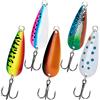 THKFISH Esche da Pesca Esche Artificiali Spinning Cucchiai da pesca Esche da pesca in mare Spoon Trota Spinning 5PCS 3.5g