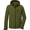 Killtec Uomo Giacca softshell/giacca outdoor con cappuccio con zip KOW 92 MN SFTSHLL JCKT, moos, S, 41829-000