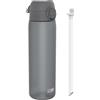 Ion8 Borraccia con Cannuccia, 500 ml/18 oz, Anti-perdite, Facile da Aprire, Chiusura Sicura, Lavabile in Lavastoviglie, Coperchio Igienico, Maniglia per il Trasporto, Facile da Pulire, Grigio