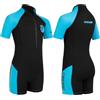 Cressi Little Shark, Wetsuit 2 mm, Muta Shorty Junior Disponibile Corte o Maniche Lunghe Unisex-Bambini, Nero/Blu, 9/10 Anni