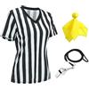 redgino Maglietta da Arbitro da Donna, Costume a Righe Bianche e Nere a Maniche Corte, per Calcio, Calcio, Basket, Arbitro, Natale, M