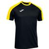 Joma Maglietta Manica Corta Eco Championship, Nero Giallo, 3XS Uomo