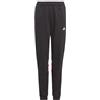 Adidas Unisex - Bambini Tiberio 3-Stripes Colorblock Fleece Pants Kids, Black/Better Scarlet/White, 9-10 Years