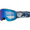 ALPINA FERNIE Q-LITE - Maschera da sci specchiata per bambini, lenti OTG contrastanti e polarizzate, ideale per chi porta gli occhiali, protezione UV 100%, black-blue matt