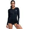 Roxy T-Shirt da Surf Essentials LS Zipped da Donna, Colore: Nero