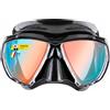 CRESSI Big Eyes Mask Black/Black 380 UV Blue/Orange Lenses - Maschera Singola Big Eyes per Immersioni e Snorkeling, Nero/Nero Lenti 380 UV Blu/Arancio, Taglia Unica, Adulti