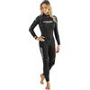 Cressi Maya Lady Monopiece Wetsuit 2.5mm, Muta Monopezzo Neoprene Ultrastretch Donna, Nero/Blu (Acquamarina), S/2