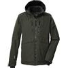 Killtec Uomo Giacca da sci/giacca funzionale con cappuccio, paraneve e ventilazione ascellare KSW 55 MN SKI JCKT, dunkeloliv, S, 43439-000