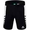 Erima Uomo Pantaloncini Worker Six Wings, Nero/Bianco, XXL