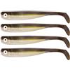 BigBait Zanderbait 16 cm Brauni UV, esche da pesca, esche artificiali, lucioperca, esca softbait, pesce di gomma, 4 pezzi.