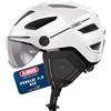 ABUS Casco da città Pedelec 2.0 ACE - Casco da bicicletta con luce posteriore, visiera, cappuccio antipioggia, protezioni per le orecchie - per uomo e donna