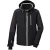 Killtec Uomo Giacca da sci/giacca funzionale con cappuccio e paraneve con chiusura a cerniera KSW 45 MN SKI JCKT, schwarz, L, 43432-000