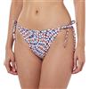 Tommy Hilfiger Tommy Jeans Perizoma Bikini Donna String Side Tie Print Sportivo, Multicolore (Flag Wave Check Print), S
