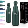 Motswedi Borraccia Termica 500ml, Borraccia Acciaio Inox, Doppio Isolamento Termico, Bottiglia Termica per Freddo e Caldo, a Prova di Perdite per Scuola, Lavoro, Ufficio, Verde dell'esercito