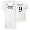 Real Madrid Kit Bambino Prima Maglia e Pantaloncini Stagione 24/25, Mbappé, 14 Anni, Replica Home con Licenza Ufficiale