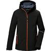 killtec Bambini e ragazzi Giacca softshell/giacca da esterno con cappuccio KOW 366 BYS SFTSHLL JCKT, schwarz, 116, 42161-000