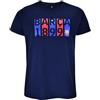 FC Barcelona - Maglia a maniche corte Ufficiale Flag Navy Junior Barça, Unisex Bambini e Ragazzi, 4 anni