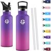 Motswedi Borraccia Termica 750ml, Borraccia Acciaio Inox, Bottiglia Termica, Thermos Per Bevande Calde e Fredda, Bottiglia Acqua per Sport, Viaggi e Attività All'aperto, Tiefer porpora & Rosa rosso