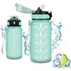 Vikastar Vikaster Borraccia, 500/1000/1500ml Borraccia con cannuccia, Water Bottle Senza BPA & Prova di Perdite, Bottiglia Acqua Sportiva per Bambini Scuola, Bici, Yoga, Ufficio, Trekking, Outdoor, Palestra
