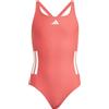 adidas Bambine e Ragazze 3-Stripes C-Back Swimsuit Kids Swimwear, Semi Lucid Red/White, 5-6 Years