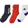 Adidas, Socks 3 Pairs, Calzini, Shanav/Vivred/Bianco, Ks, Unisex Bambini