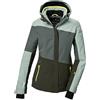 killtec Donna Giacca da sci/giacca funzionale con cappuccio e paraneve con chiusura a cerniera KSW 67 WMN SKI JCKT, grüngrau, 50, 41961-000
