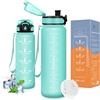Vikaster Borraccia Sportiva, Borraccia 500ml/1000ml/1500ml, Senza BPA & Prova di Perdite, Bottiglia Acqua Bambini, Bici, Scuola, Palestra, Ufficio, Yoga