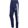 adidas Uomo Workout Essentials all-Set 3-Stripes Knit Pants, Dark Blue/White, XS
