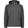 CMP - Giacca da uomo in softshell con cappuccio removibile, Dust, 58