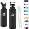 Motswedi Borraccia Termica 500ml, Borraccia Acciaio Inox, Bottiglia Termica, Thermos Per Bevande Calde E Fredda, Bottiglia Acqua A Prova Di Perdite Per Scuola, Ufficio, Nero