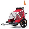 b bellelli Bellelli B-Travel Bambini Rimorchio da Agganciare alla Bici per Peso Massimo totale 32 kg e Altezza Massima Bambini 1.10 m, Rosso