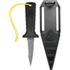 Cressi Mamba Knife Titanium Alloy-Coltello per Immersioni dal Design Sottile Appuntito, Lama Doppio Taglio Liscio/Seghettato in Lega Titanio di 7cm, Fodero con Laccio Fermo di Sicurezza