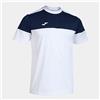 Joma Maglia a Manica Corta Uomo Crew V Bianco Blu Navy